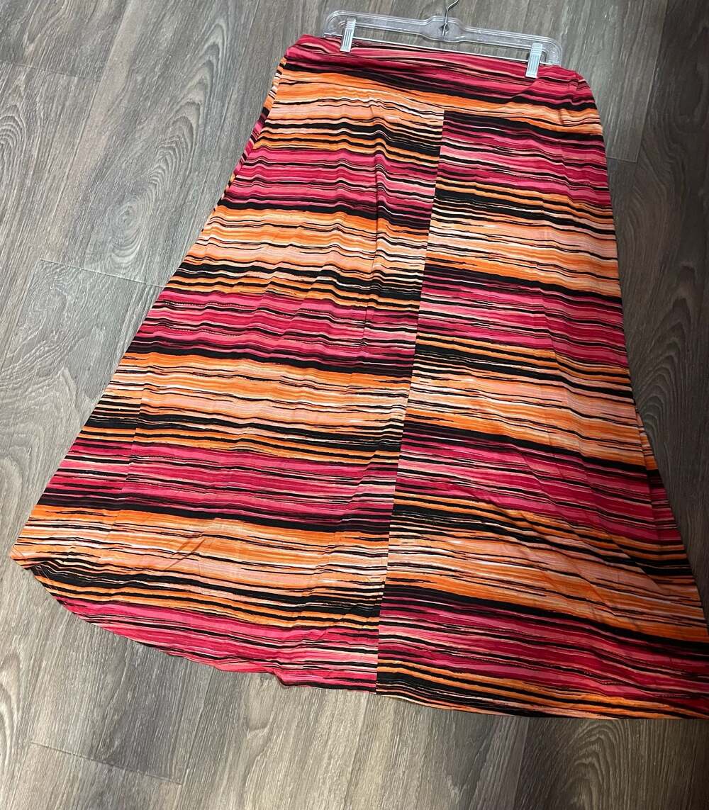 Drama Gold Plus Size 1X Striped Maxi Skirt